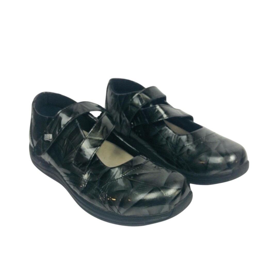 Drew Orchid Women's Green Marble Sz 7.5 N Cross Strap Diabetic